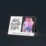 Best Friends Forever Photo Grey happy Birthday Card<br><div class="desc">Best Friends Forever Photo Dark grey happy Birthday Especially for your bestie on her birthday. Easily add your own favourite photo of you both and personalise your greeting at the bottom and inside.</div>