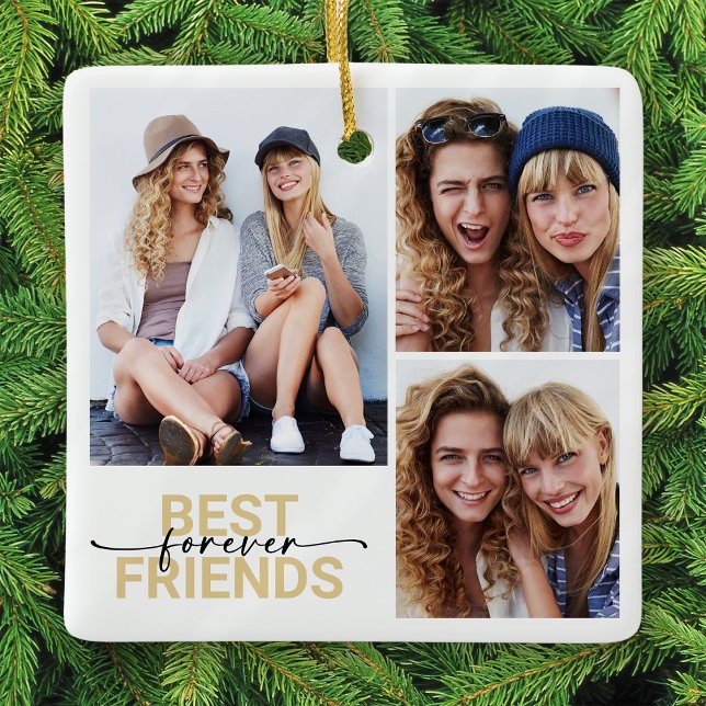 Best Friends Forever Photo Keepsake Ceramic Ornament (Creator Uploaded)