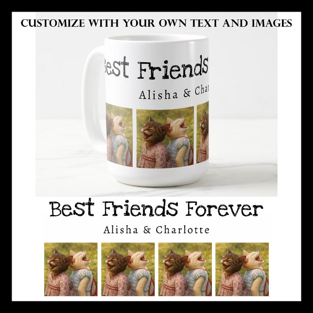 Best Friends Forever Photo Mug with Custom Names (Creator Uploaded)