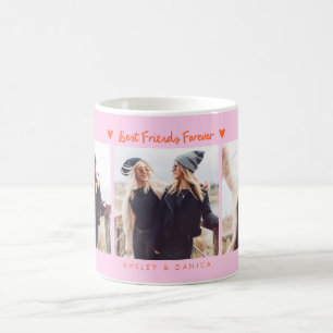Best Friends Forever Photo Multi Photo Orange Pink Coffee Mug