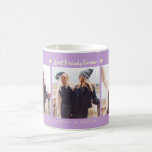 Best Friends Forever Photo Multi Photo Wisteria Coffee Mug<br><div class="desc">Perfect for best friends to gift each other featuring 3 photos with a text that says "best friends forever" with hearts. You can add the names on the bottom. Lemon wisteria.</div>