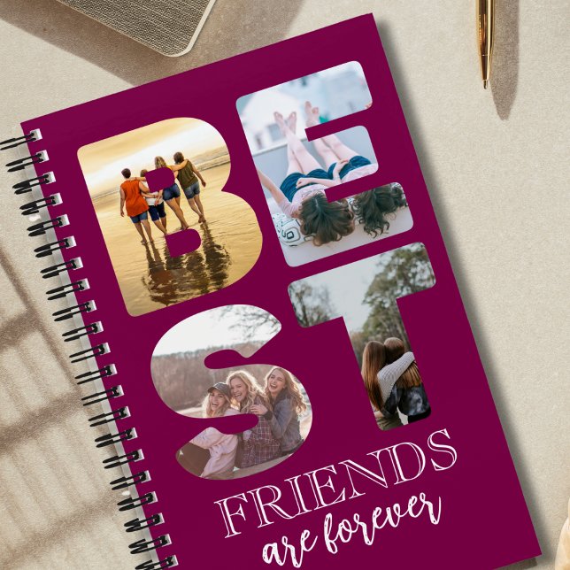 Best Friends Forever Photo Pink Graduation Gift  Notebook (Creator Uploaded)
