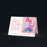 Best Friends Forever Photo Pink happy Birthday Card<br><div class="desc">Best Friends Forever Photo Pink happy Birthday Especially for your bestie on her birthday. Easily add your own favourite photo of you both and personalise your greeting at the bottom and inside.</div>