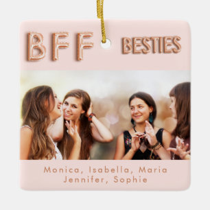 Best friends forever photo rose gold besties BFF  Ceramic Ornament