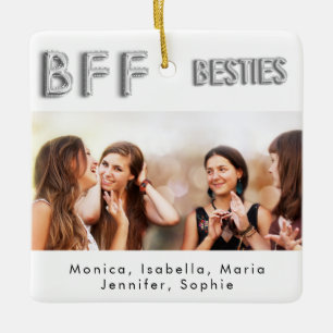 Best friends forever photo silver besties BFF  Ceramic Ornament