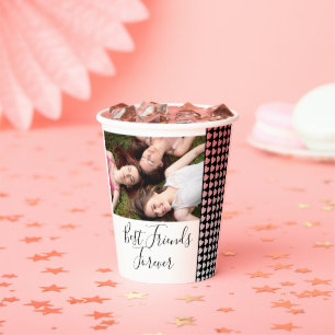 Best Friends Forever Pink Heart Friendship Photo Paper Cups