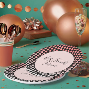 Best Friends Forever Pink Heart Paper Plate