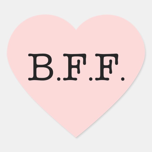 Best Friends Forever Pink Heart Sticker (Front)
