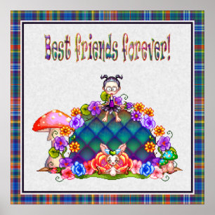 Best Friends Forever Pixel Art Poster