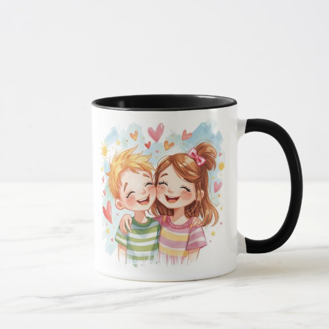 "Best Friends Forever: Playful & Heartwarming Frie Mug (Right)