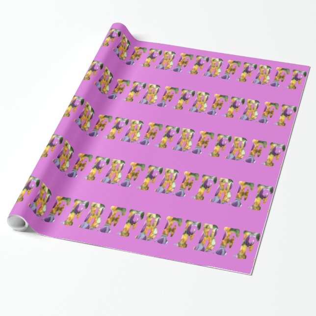 Best Friends Forever (purple version) Wrapping Paper (Unrolled)