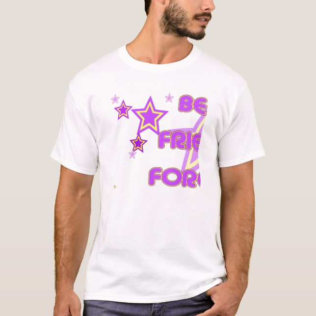 Best Friends Forever Purple Yellow Stars Part 1 T-Shirt (Front)