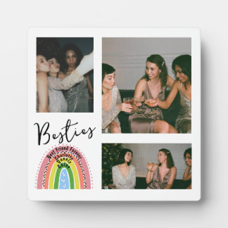 Best Friends Forever Rainbow Photo Collage Plaque