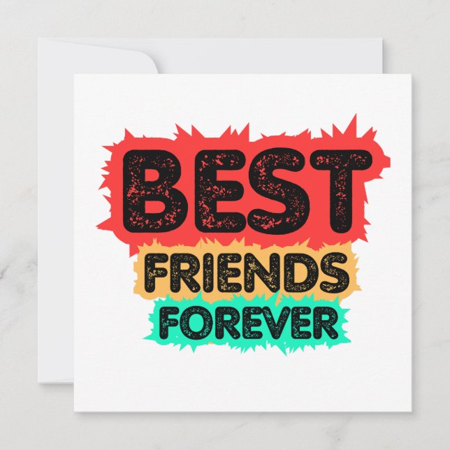 BEST FRIENDS FOREVER RETRO FRIENDS, FRIENDSHIP INVITATION (Front)