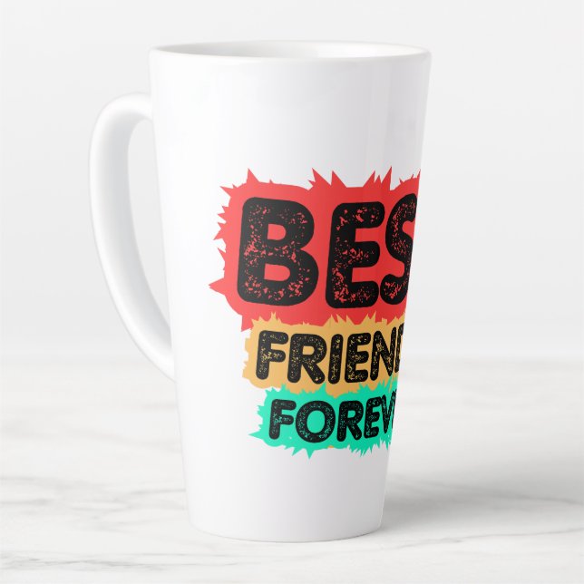 BEST FRIENDS FOREVER RETRO FRIENDS, FRIENDSHIP LATTE MUG (Left Angle)
