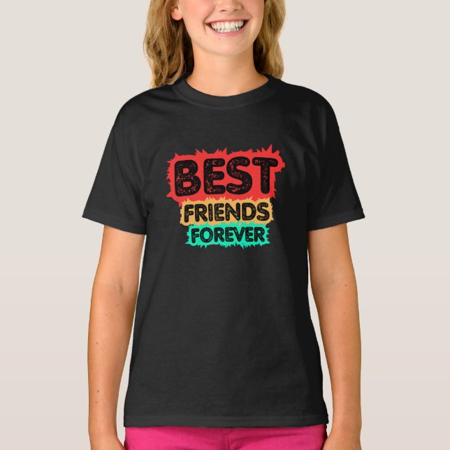 BEST FRIENDS FOREVER RETRO FRIENDS, FRIENDSHIP T-Shirt (Front)