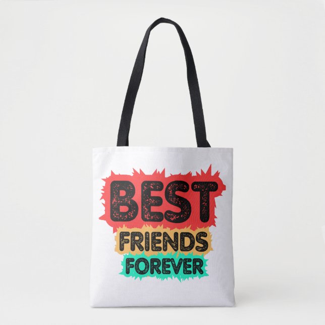 BEST FRIENDS FOREVER RETRO FRIENDS, FRIENDSHIP TOTE BAG (Front)