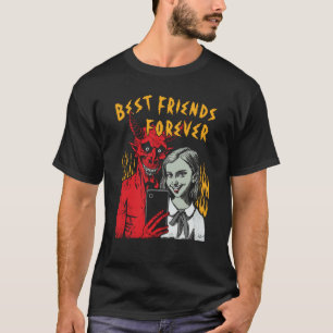 Best Friends Forever Satanic Selfie Girl And Devil T-Shirt