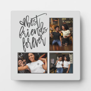 Best Friends Forever script 3 Photos Grey Plaque