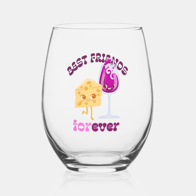 Best Friends Forever Stemless Wine Glass (Front)