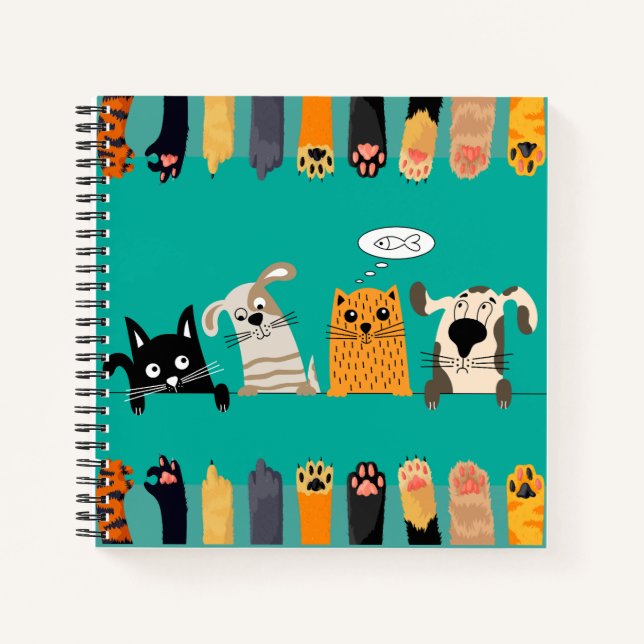 Best Friends Forever: Teal Pet Pals  Notebook (Front)