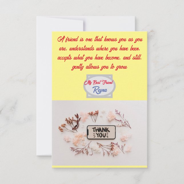 Best Friends Forever Thank You Card (Front)