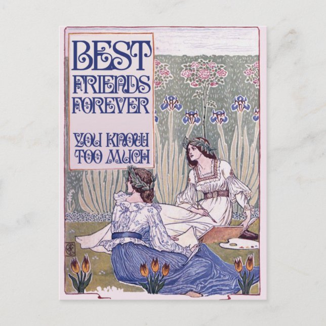 Best Friends Forever – Vintage Victorian Feminist  Postcard (Front)