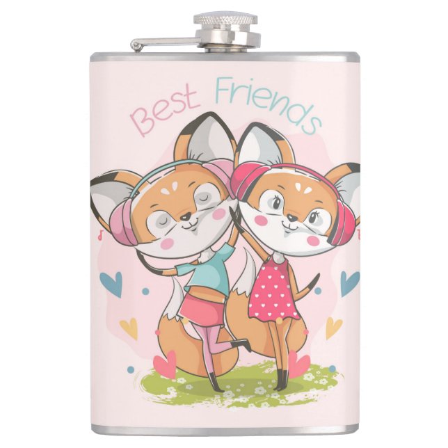 Best Friends Fox Hip Flask (Front)