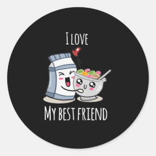 Best Friends Friendship Love Relationship Classic Round Sticker