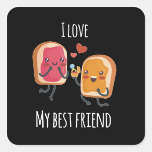 Best Friends Friendship Love Relationship Square Sticker
