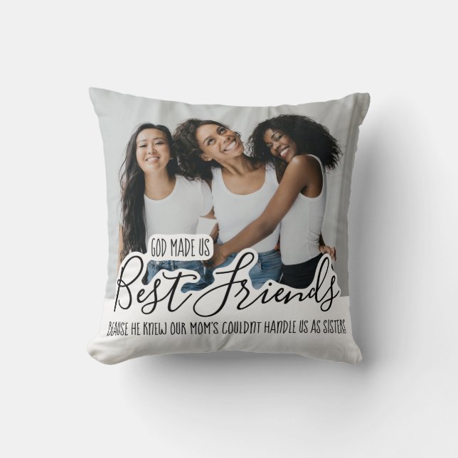 Best Friends Friendship Quote Photo Cushion (Front)