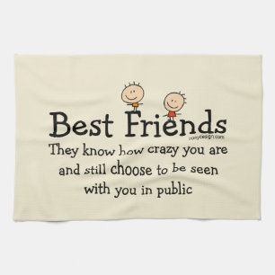 Best Friends Funny Poem Tea Towel