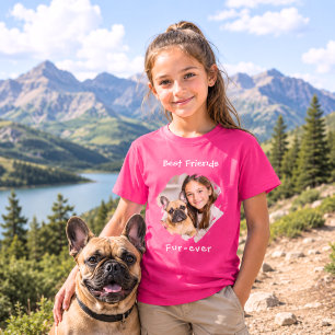 Best Friends fur-ever Dog Photo Pink Girl T-Shirt