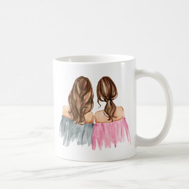 Best Friends Gift Mug Two Brunette Girls (Right)
