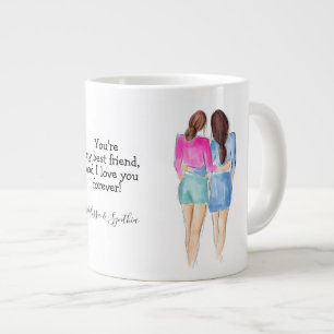 Best Friends Gift Mug Two Brunettes