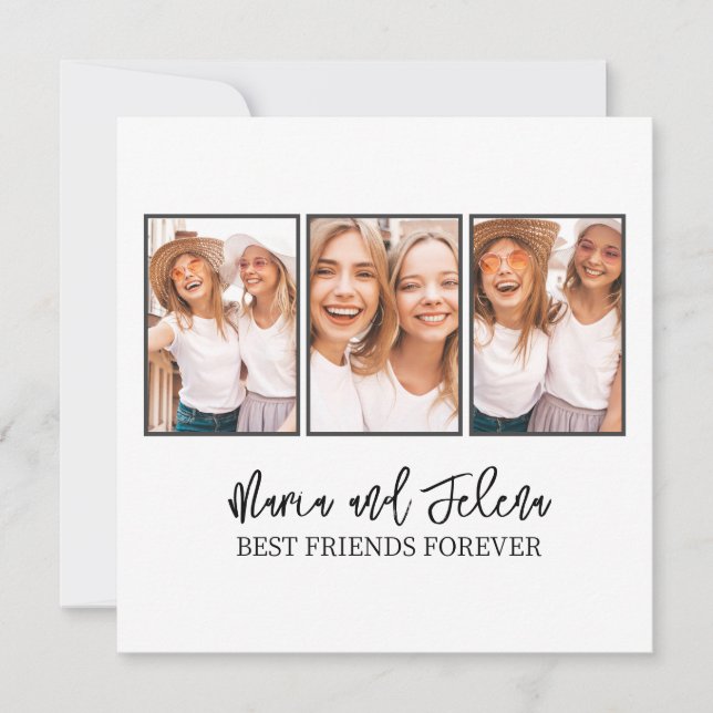 Best Friends Gift Photo Collage Greeting Card (Front)