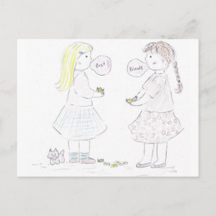 Best Friends Girls Postcard