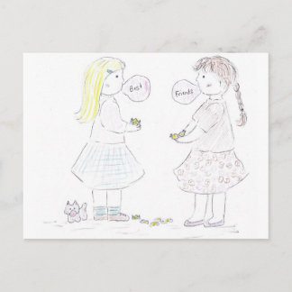 Best Friends Girls Postcard