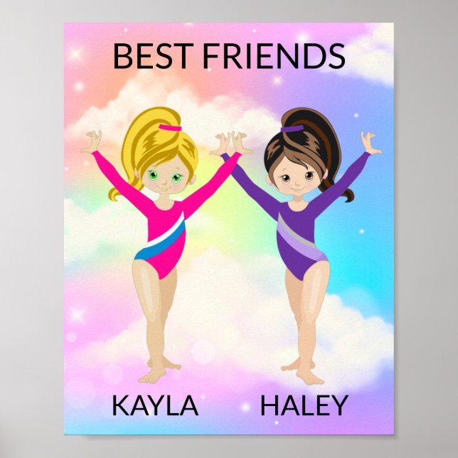 "BEST FRIENDS" GYMNASTICS PERSONALIZED POSTER (Front)
