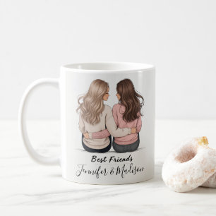 Best Friends Hair Illustration Mug – BFF Besties D