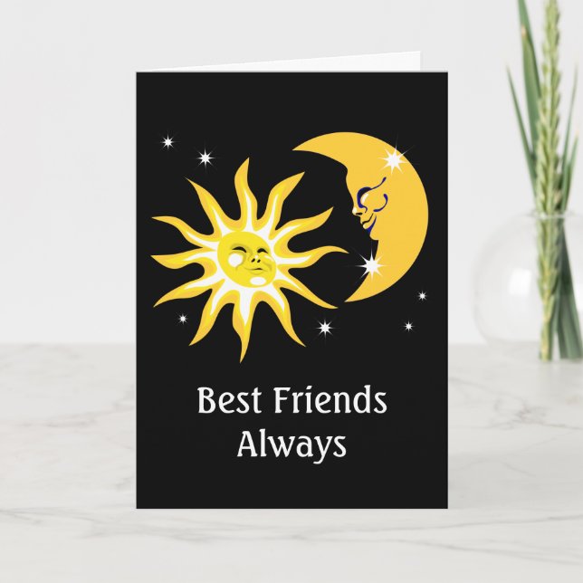 Best Friends Happy Sun and Moon Card (Front)