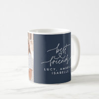 Best friends heart script photo elegant dusty blue