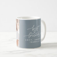 Best friends heart script photo elegant dusty blue