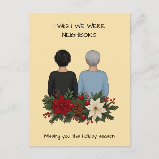 Best Friends Holiday Postcard Custom Wish We Were (Front)