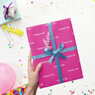 Best friends hot pink white script wrapping paper