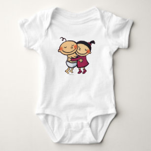 Best Friends Hugging Baby Bodysuit