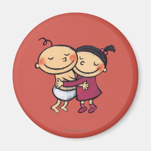 Best Friends Hugging Magnet (Front)