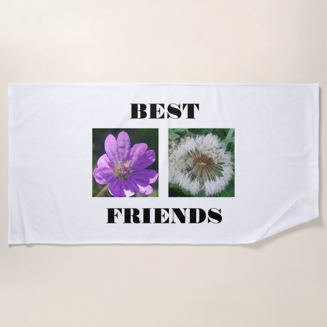 Best Friends Image Template Beach Towel (Front)