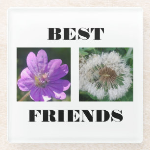 Best Friends Image Template Glass Coaster
