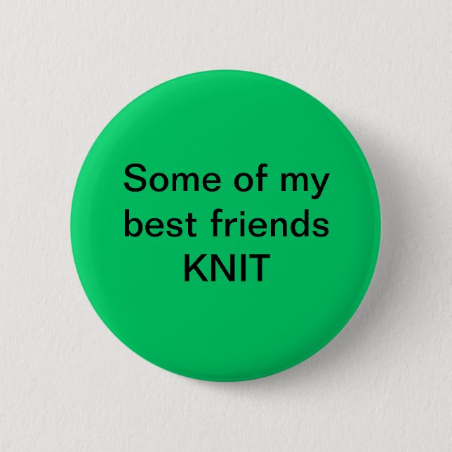 Best friends knit 6 cm round badge (Front)